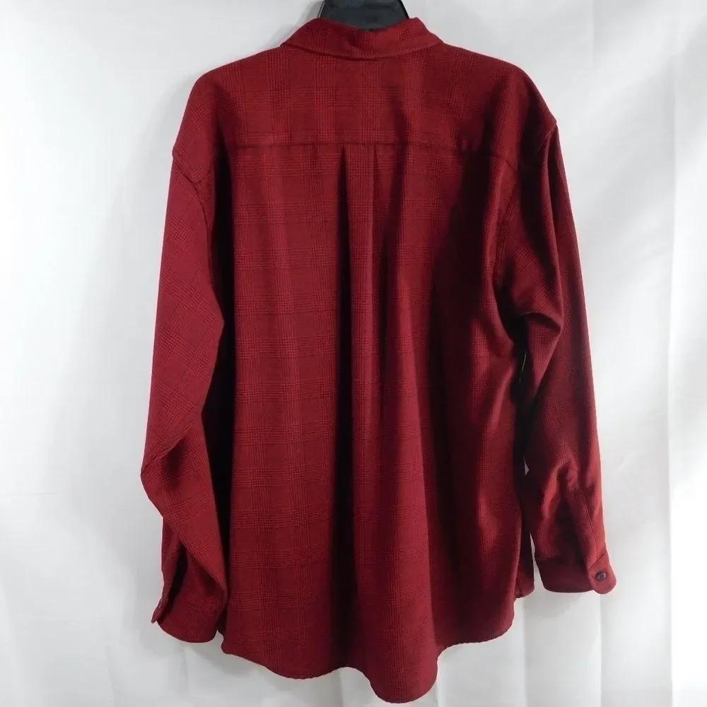 L.L. Bean Gingham Red Black Button Up - Picture 3 of 3